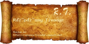 Répássy Tivadar névjegykártya